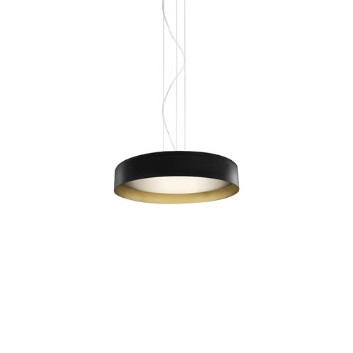 Panzeri+Ginevra 53 LED 36W 2916lm 3000K CRI>90 UGR<19 mikroprismaatiline hajuti, hämardatav Push/DALI, rippvalgusti, must/kuldne