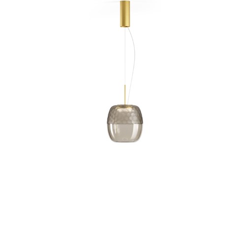 Panzeri+Adamas LED 9W 624lm 2700K CRI>90, hämardatav Push/DALI, rippvalgusti, suitsune/matt messing