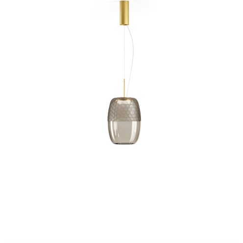 Panzeri+Adamas LED 9W 624lm 2700K CRI>90, hämardatav Push/DALI, rippvalgusti, suitsune/matt messing