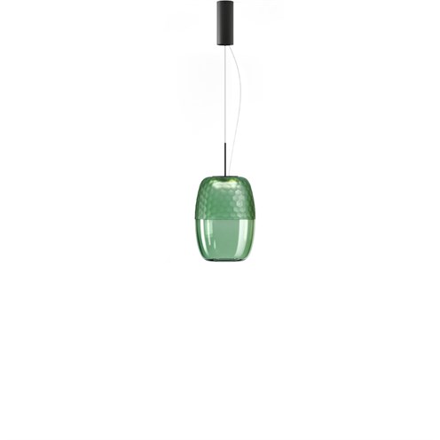 Panzeri+Adamas LED 9W 624lm 2700K CRI>90, hämardatav Push/DALI, rippvalgusti, roheline/matt must