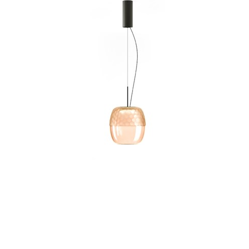 Panzeri+Adamas LED 9W 624lm 2700K CRI>90, hämardatav Push/DALI, rippvalgusti, roosa/matt must