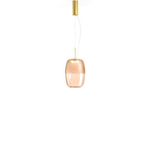 Panzeri+Adamas LED 9W 624lm 2700K CRI>90, hämardatav Push/DALI, rippvalgusti, roosa/matt messing