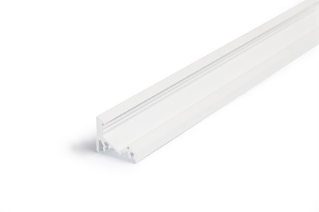 TPM+LED riba alusprofiil Corner10, valge, L=2000mm (10mm laiusele, 4mm kõrgele LEDribale) LEDriba paigaldus 60* või 30*