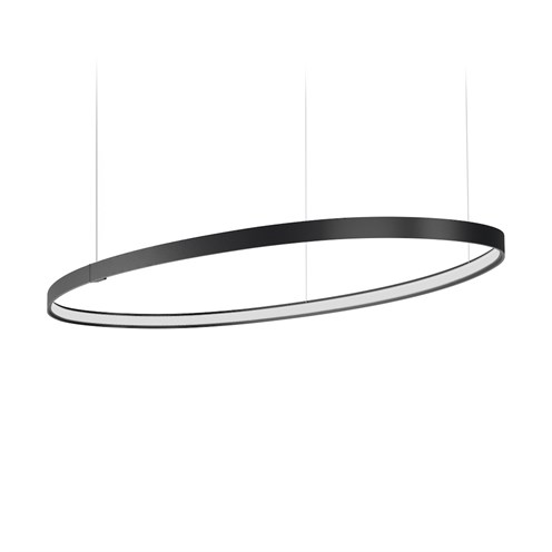 Panzeri+Zero Ellipse LED 47W 4079lm 3000K CRI>90, hämardatav, rippvalgusti, must, liiteseadmeta