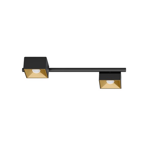 CINI&NILS+Nodo Q 2 LED 16W 1060lm 2700K CRI>90 60°, hämardatav phase-cut, laevalgusti, must/kuldne