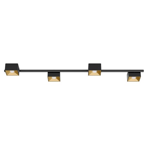 CINI&NILS+Nodo Q 4 LED 32W 2120lm 2700K CRI>90 60°, hämardatav phase-cut, laevalgusti, must/kuldne