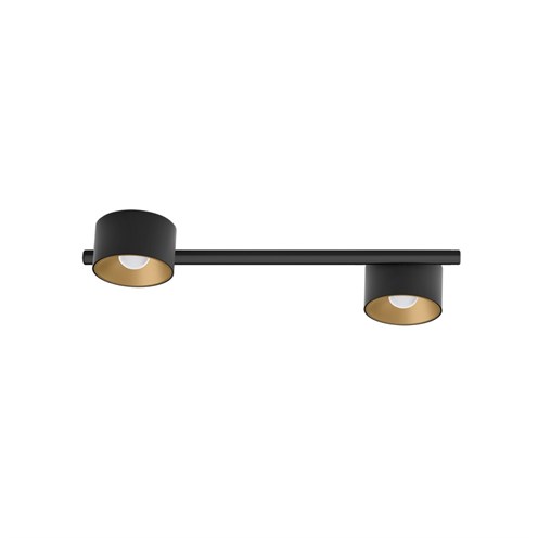 CINI&NILS+Nodo T 2 LED 16W 1060lm 2700K CRI>90 60°, hämardatav phase-cut, laevalgusti, must/kuldne