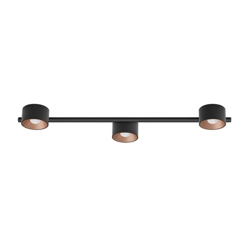 CINI&NILS+Nodo T 3 LED 24W 1590lm 2700K CRI>90 60°, hämardatav phase-cut, laevalgusti, must/roosa kuld