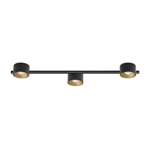 CINI&NILS+Nodo T 3 LED 24W 1590lm 2700K CRI>90 60°, hämardatav phase-cut, laevalgusti, must/kuldne