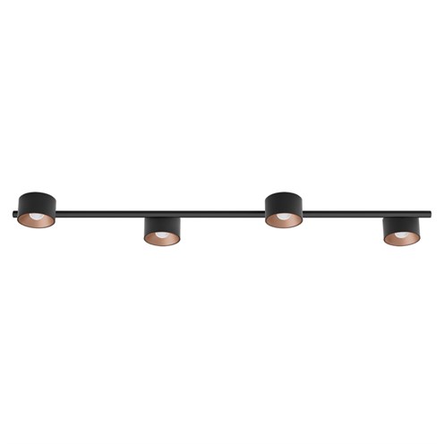 CINI&NILS+Nodo T 4 LED 32W 2120lm 2700K CRI>90 60°, hämardatav phase-cut, laevalgusti, must/roosa kuld