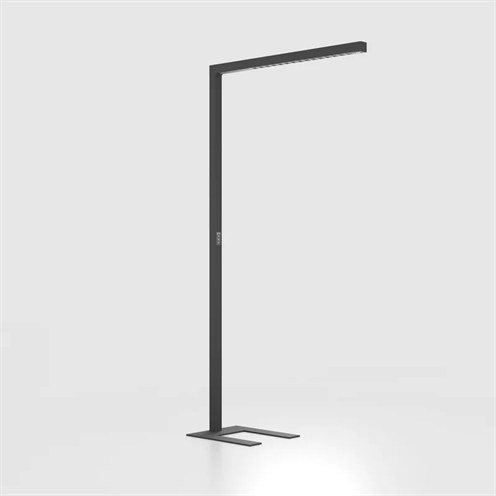 PRO+officeLINE50 free LED 89W 9722lm 2700-6500K CRI>90, hämardatav puutepaneeli ja sensoriga, üles/alla valgusega töökohavalgusti, matt must, läikiv hõbedane hajuti