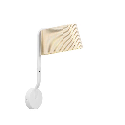 Secto Design+Owalo 7030 LED 6W 770lm 3000K, seinavalgusti, pistiku ja lülitiga, valge/kasespoon