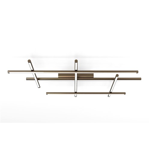 Panzeri+Hilow Ceiling LED 78W 4602lm 2700K CRI>90, hämardatav Push/DALI, laevalgusti, pronks, opaalhajutiga