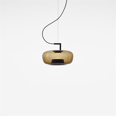 Brokis+DOUBLE SHORT PENDENT LED 9,4W 1060lm 2700K CRI>90, hämardatav, rippvalgusti, must, suitsune pruun klaas