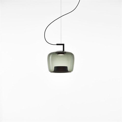 Brokis+DOUBLE MEDIUM PENDENT LED 9,4W 1060lm 2700K CRI>90, hämardatav, rippvalgusti, must, suitsune hall klaas