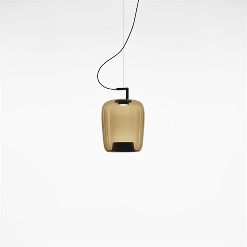 Brokis+DOUBLE LONG PENDENT LED 9,4W 1060lm 2700K CRI>90, hämardatav, rippvalgusti, must, suitsune pruun klaas