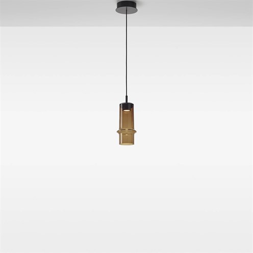 Brokis+BAMBOO FOREST S LED 6,5W 735lm 2700K CRI>90, hämardatav, rippvalgusti, must, suitsune pruun klaas