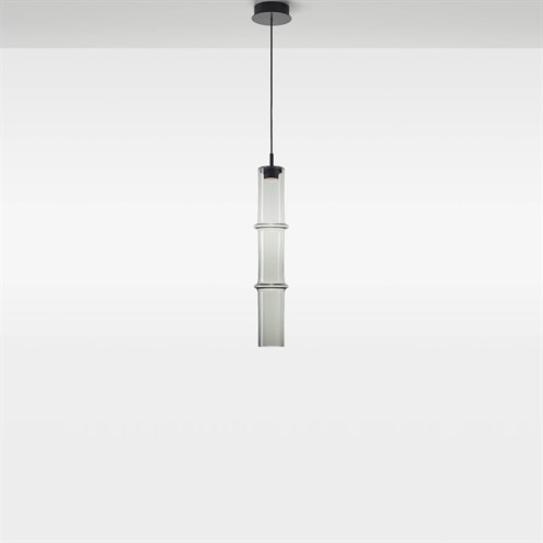 Brokis+BAMBOO FOREST XL DOUBLE LED 6,5W 735lm 2700K CRI>90, hämardatav, rippvalgusti, must, suitsune hall klaas