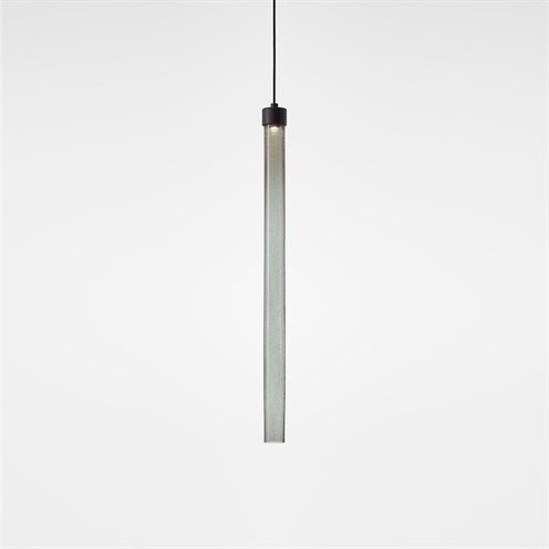 Brokis+COMET ROUND 900 LED 5,5W 250lm 2700K CRI>90, hämardatav, rippvalgusti, grafiit, suitsune hall klaas, laerosett matt must