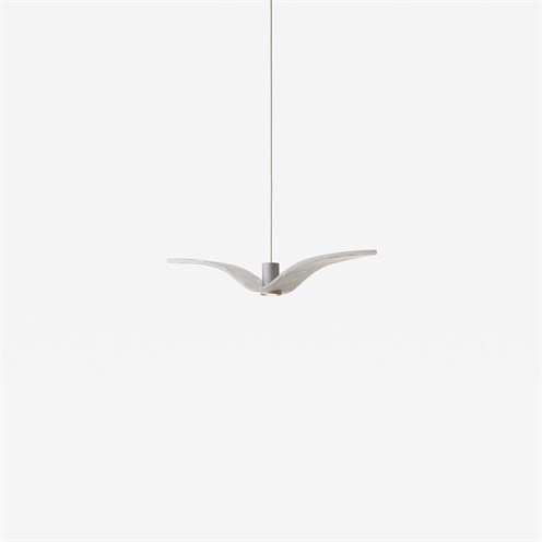 Brokis+NIGHT BIRDS MINI LED 5W 118lm 2700K CRI>90, hämardatav, rippvalgusti, hõbedane, BROKISGLASS opaalklaas, laerosett matt valge