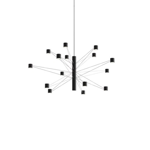 Kdln+POLAR 15.2 LED 15x3.5W 6600lm 2700K CRI>90, hämardatav 0-10V/Push/DALI, rippvalgusti, must