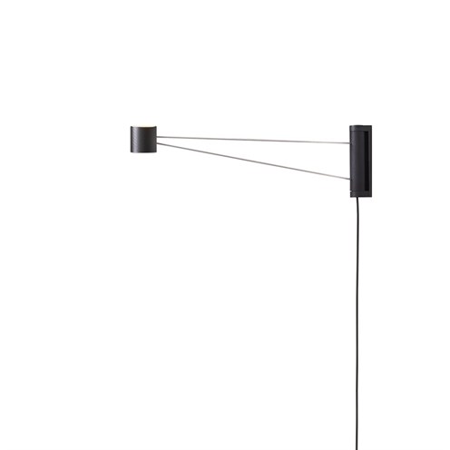 Kdln+Polar Wall 1 LED 3.5W 440lm 2700K CRI>90, hämardatav, pistiku ja lülitiga, seinavalgusti, must