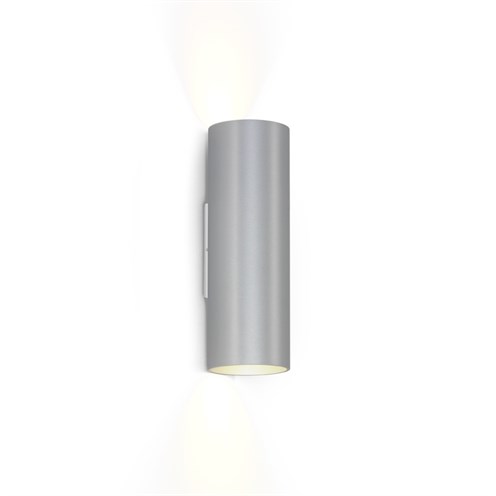 Wever & Ducré+RAY WALL mini 2.0 2x max. 12W GU10, seinavalgusti, harjatud alumiinium