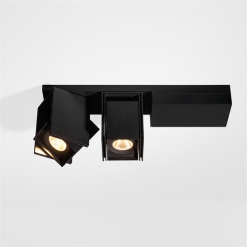 Modular+Rektor Surface Adjustable 78x78 2x LED 25.7W 765lm 3000K CRI>90 39°, hämardatav Push/1-10V, lae-/seinavalgusti, must