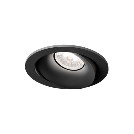 Wever & Ducré+RONY 1.0 LED 9W 710lm 2700K CRI>90 36°, süvisvalgusti, must, liiteseadmeta
