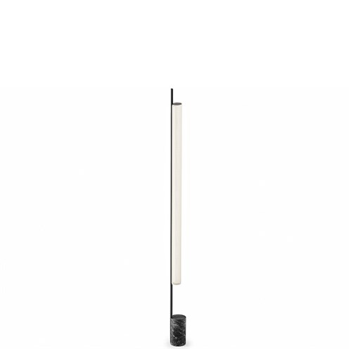 Panzeri+Ombra LED 30W 1140lm 2700K CRI>90, lülitiga hämardatav, põrandavalgusti, matt must, valge kangas, must marmor