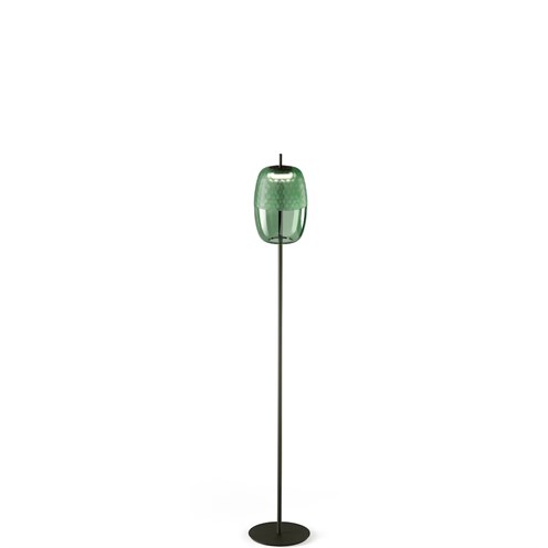 Panzeri+Adamas LED 9W 624lm 2700K CRI>90, hämardatav Push dim, põrandavalgusti, roheline/matt must