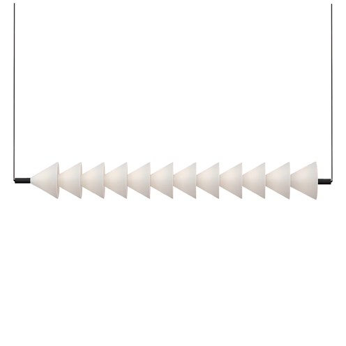 Robin+Boga horizontal LED 24W 1400lm 3000K CRI>90, rippvalgusti, matt must, opaalklaas