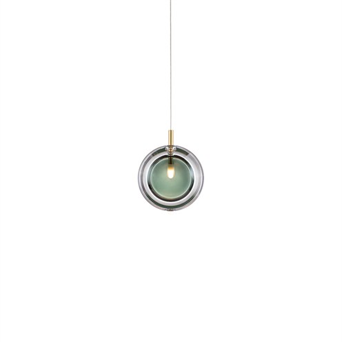 Bomma+Lens Single Pendant max. 1,2W G4 (komplektis 1,2W 100lm 2700K CRI>90), rippvalgusti, tumeroheline, harjatud kuld