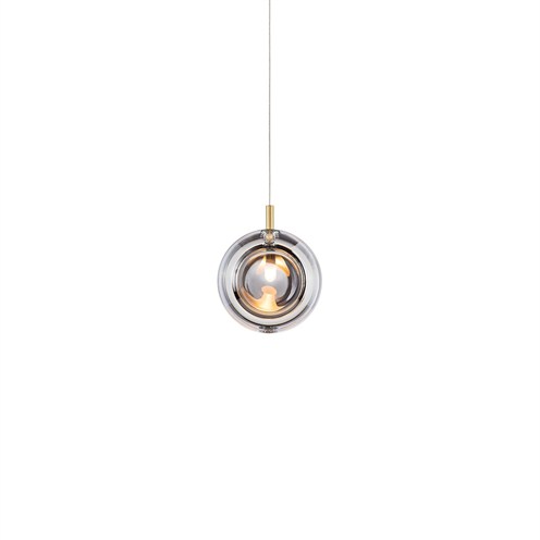 Bomma+Lens Single Pendant max. 1,2W G4 (komplektis 1,2W 100lm 2700K CRI>90), rippvalgusti, hõbedane, harjatud kuld