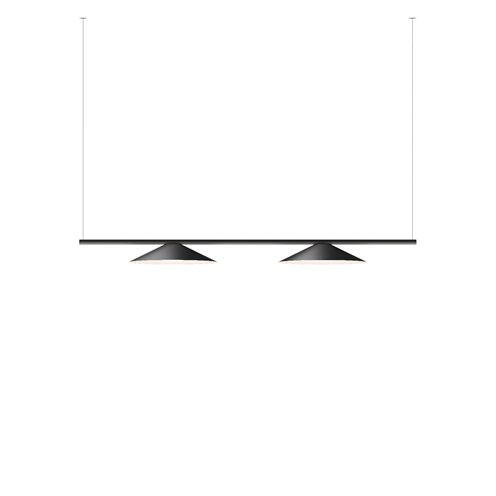 Vibia+Circus Solo Hidden Diffuser LED 2x11,1W 3104lm 2700K CRI>90, hämardatav Push/DALI, rippvalgusti, must