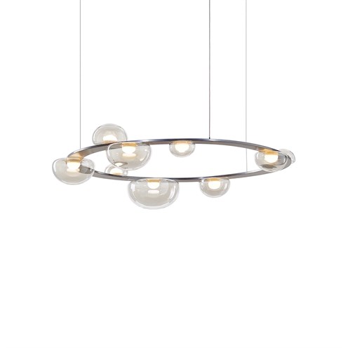 Bomma+Dew Drops Circle LED 30,2W 3465lm 2700K CRI>90, hämardatav DALI, rippvalgusti, sillerdav/harjatud hõbedane