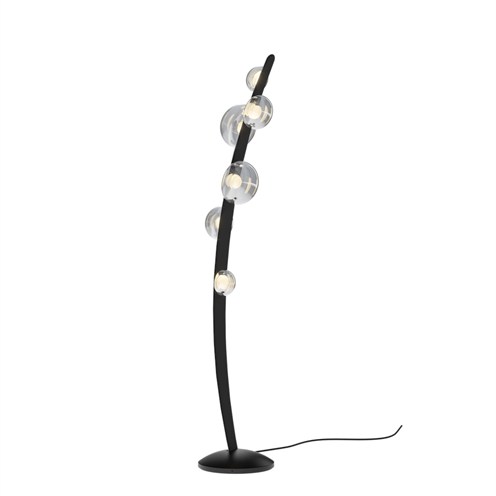 Bomma+Dew Drops Floor Lamp LED 21,5W 1260lm 2700K CRI>90, hämardatav TRIAC, põrandavalgusti, hele pärlmutter/must vegan nahk