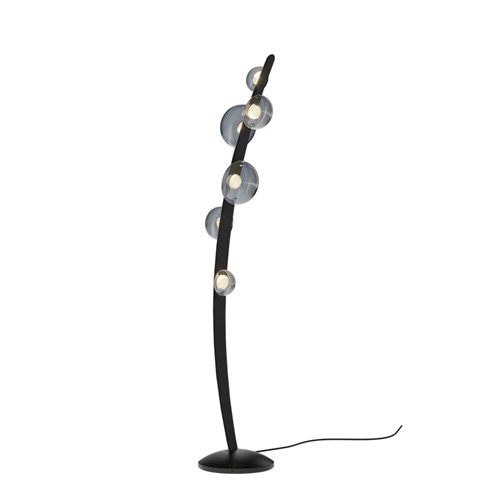 Bomma+Dew Drops Floor Lamp LED 21,5W 1260lm 2700K CRI>90, hämardatav TRIAC, põrandavalgusti, suitsune/must vegan nahk
