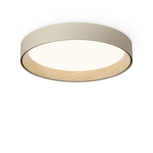 Vibia+Duo LED 46W 3300lm 2700K CRI>90, hämardatav Push/1-10V/DALI, laevalgusti, kreemjas (RAL 7044), tammepuit