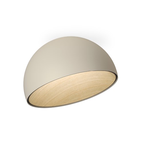 Vibia+Duo LED 26W 1344lm 2700K CRI>90, hämardatav Push/1-10V/DALI, laevalgusti, kreemjas (RAL 7044), tammepuit