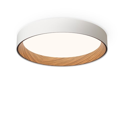 Vibia+Duo LED 46W 3300lm 2700K CRI>90, hämardatav Push/1-10V/DALI, laevalgusti, valge (RAL 9016), pähklipuit