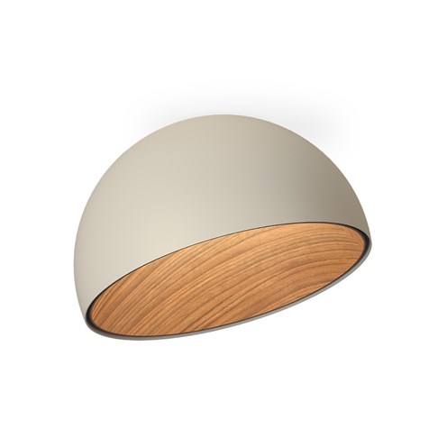 Vibia+Duo LED 26W 1344lm 2700K CRI>90, hämardatav Push/1-10V/DALI, laevalgusti, kreemjas (RAL 7044), pähklipuit