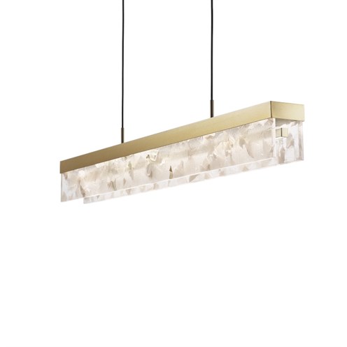 Bomma+Fragment Line LED 96W 1850-4000K, hämardatav DALI, rippvalgusti, harjatud kuld, valge klaas