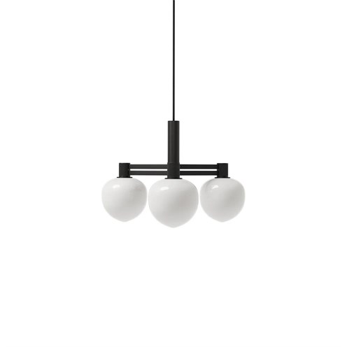 LYFA+MEMOIR CHANDELIER 120 III 3x max. 28W G9, rippvalgusti, must, opaalklaas