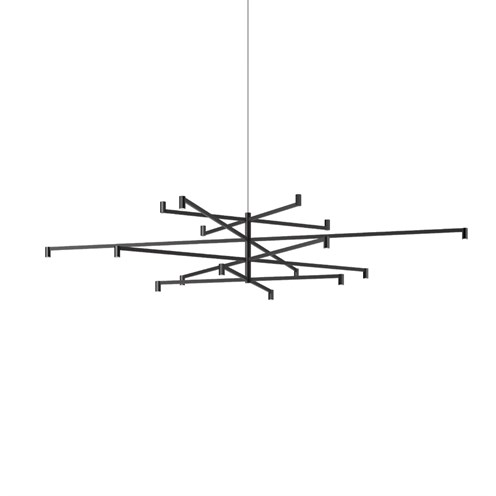 Vibia+Nexum Volumetric LED 80W 4848lm 2700K CRI>90, hämardatav DALI, üles/alla valgusega rippvalgusti, must (NCS S 8500-N)