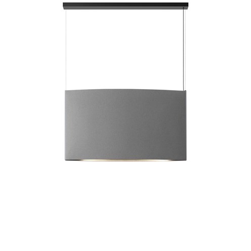 Bover+Noren S/123.2 LED 18W 865lm 3000K CRI>95 60°, hämardatav DALI, alla valgusega rippvalgusti, helehall, heli summutav materjal
