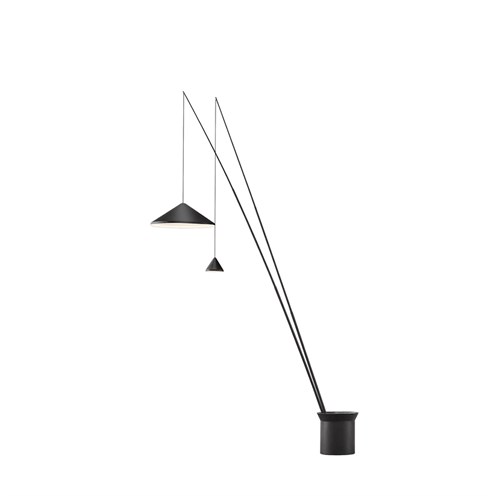 Vibia+North Floor LED 2x9W 2082lm 2700K CRI>90, hämardatav Push dim, põrandavalgusti, must (NCS S 8500-N)