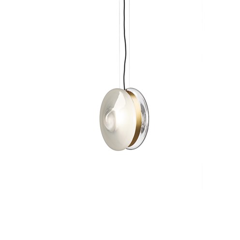 Bomma+Orbital Pendant max. 13W E27 (komplektis G80 6W 510lm 2700K CRI>90), hämardatav TRIAC, rippvalgusti, valge, harjatud kuldne