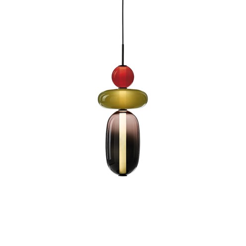 Bomma+Pebbles Pendant Small Configuration 2 LED 17,5W 2140lm 2700K CRI>90, hämardatav DALI, rippvalgusti, punane/roheline/must
