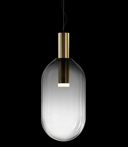 Bomma+Phenomena Pendant Capsule max. 20W E27 (komplektis PAR30 20W 1600lm 3000K CRI>90), hämardatav TRIAC, rippvalgusti, suitsune klaas, kuldne
